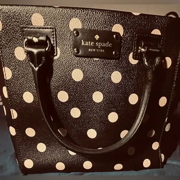 Kate Spade Totebag - Polkadot - Pink Black - Y2k Shoulder Purse - Clutch Purse